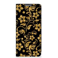 Poco X4 Pro 5G Smart Cover Gouden Bloemen - thumbnail