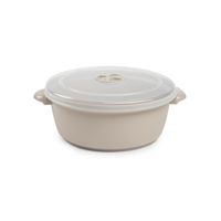 Forte Plastics Magnetronschaal met deksel/ventiel - 2 liter - beige - kunststof - BPA vrij - keukenhulpmiddelen   -
