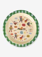 Kindermelamine bord HERO roze RICE groen, geruit