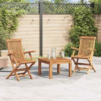 Tuinstoelen inklapbaar 2 st massief teakhout