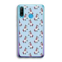 Eenhoorns overal: Huawei P30 Lite Transparant Hoesje