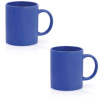 6x Drinkbekers/mokken blauw 370 ml