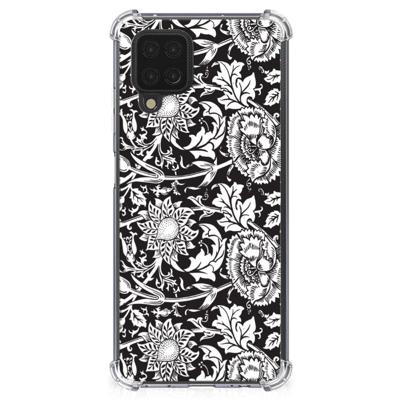 Samsung Galaxy A12 Case Black Flowers Samsung Galaxy A12 Case Black Flowers