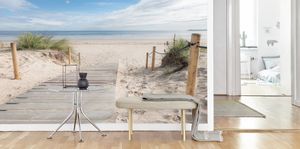 Vlies fotobehang Wandeling op het strand