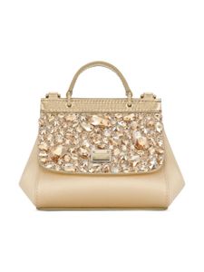 Dolce & Gabbana Kids Sicily crystal-embellished shoulder bag - Tons neutres