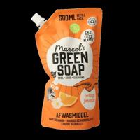 Marcel's Green Soap Afwasmiddel sinaasappel & jasmijn navulling 500 Milliliter