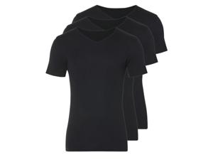 LIVERGY 3 heren T-shirts (V-hals, Zwart, L)