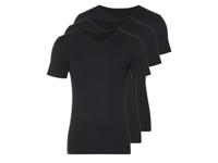 LIVERGY 3 heren T-shirts (V-hals, Zwart, L)