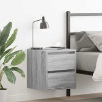Nachtkastjes 2 st wandgemonteerd 38x34x40 cm grijs sonoma eiken