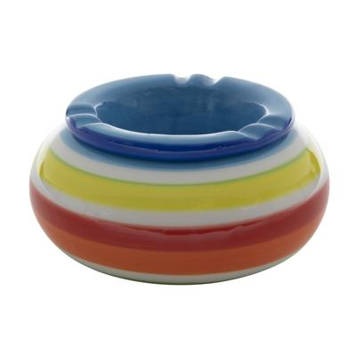 Stormasbak - rond - terras asbak - blauw - keramiek - 14 x 7 cm
