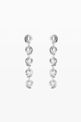 Waterval oorbellen spiralen zilverbad Zalio - BLACK - U