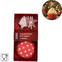 Sorbo cupcake vorm en topper rood set van 24 stuks | 72 stuks