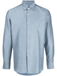 Brioni chemise en cachemire mélangé à manches longues - Bleu