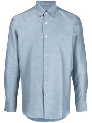 Brioni chemise en cachemire mélangé à manches longues - Bleu