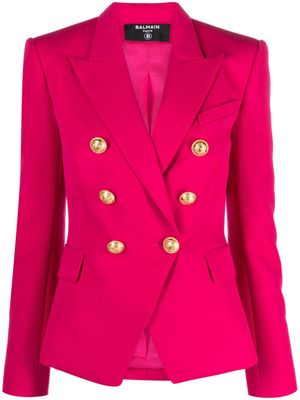 Balmain blazer en laine à boutonnière croisée - Rose