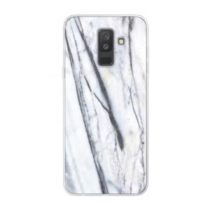 Gestreepte marmer: Samsung Galaxy A6 Plus (2018) Transparant Hoesje