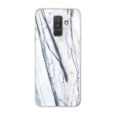 Gestreepte marmer: Samsung Galaxy A6 Plus (2018) Transparant Hoesje