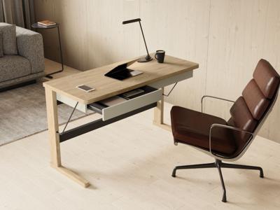 Bureau OTTIGNIES 2 lades geoliede eik