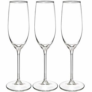 Champagneglazen set Lina - doosje 12x stuks - chique transparant glas - 21 CL