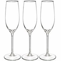 Champagneglazen set Lina - doosje 12x stuks - chique transparant glas - 21 CL