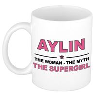 Aylin The woman, The myth the supergirl cadeau koffie mok / thee beker 300 ml