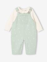 Babyset salopet T-shirt baby hartje blauwgroen