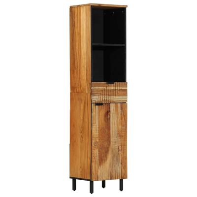 Badkamerkast met lade Bruin 38 x 33 x 160 cm Massief acaciahout