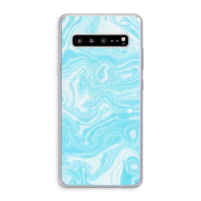 Waterverf blauw: Samsung Galaxy S10 5G Transparant Hoesje
