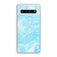 Waterverf blauw: Samsung Galaxy S10 5G Transparant Hoesje