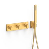 Douchekraan Tres B-System | Inbouw | Thermostaatkraan | Excl.Inbouwdeel | 3-weg | Rechthoek | 24k Goud mat