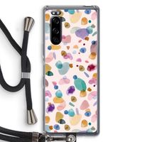 Terrazzo Memphis Pink: Sony Xperia 5 Transparant Hoesje met koord