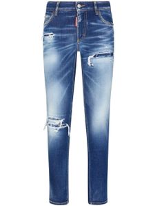 DSQUARED2 jean slim à finitions effilochées - Bleu