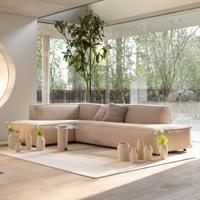 Zuiver Loungebank 'Fat Freddy' Links, Rib, kleur Naturel