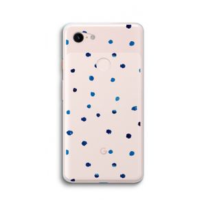 Blauwe stippen: Google Pixel 3 XL Transparant Hoesje