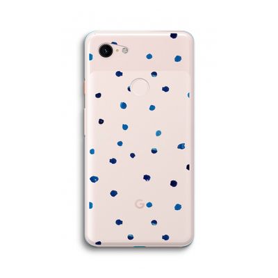 Blauwe stippen: Google Pixel 3 XL Transparant Hoesje