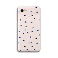 Blauwe stippen: Google Pixel 3 XL Transparant Hoesje