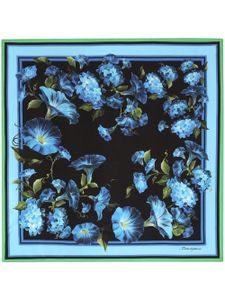 Dolce & Gabbana foulard en soie à fleurs - Bleu