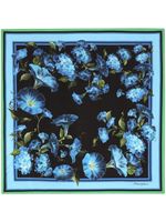 Dolce & Gabbana foulard en soie à fleurs - Bleu