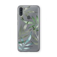 Tropical watercolor leaves: Samsung Galaxy A11 Transparant Hoesje