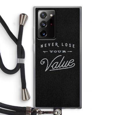 Never lose your value: Samsung Galaxy Note 20 Ultra / Note 20 Ultra 5G Transparant Hoesje met koord