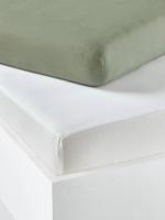 Set van twee babyhoeslakens uit rekbare jersey saliegroen