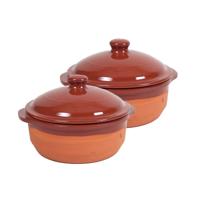 Salamanca Ovenschaal - 8x - met deksel - 20 x 14 cm - steen - braadpannen