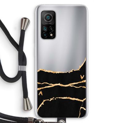 Gouden marmer: Xiaomi Mi 10T 5G Transparant Hoesje met koord