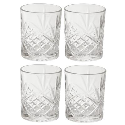 Cook Concept Cocktail Drinkglazen - Luxe relief - transparant - glas - set 8x stuks - 300 ml