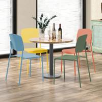 Set van 4 Eetkamerstoelen Bijzetstoelen Zonder Armleuningen Ergonomische Rugleuning en Brede Zitting Stapelbaar Capaciteit 160 kg