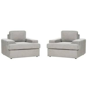 Beliani - ALLA - Fauteuil set van 2 - Lichtgrijs - Polyester