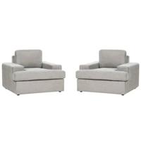 Beliani - ALLA - Fauteuil set van 2 - Lichtgrijs - Polyester - thumbnail