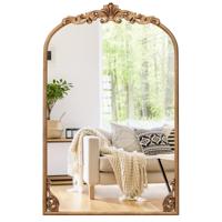 Wandspiegel Gouden Traditionele Vintage Barokspiegel met Metalen Frame Antieke Boogspiegel 76 cm x 51 cm