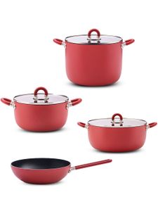 Alessi lot de 7 casseroles - Rouge