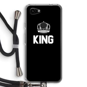 King zwart: Pixel 3a Transparant Hoesje met koord